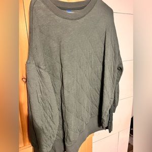 Sage green quilted sweatshirt